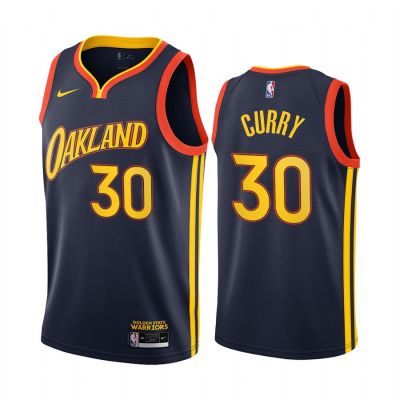 Ready Stock Newest Hot Sale Mens 2021 Golden State Warriorss Stephenn Curry Oakland Forever City Edition Swingman Jersey - Navy Blue