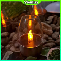 Vivalux Solar Lawn Lights Candle Wine Glass Ladder Light Courtyard Night Light Rainproof Solar Landscape Light LED Table Lamp Home Decoration Christma