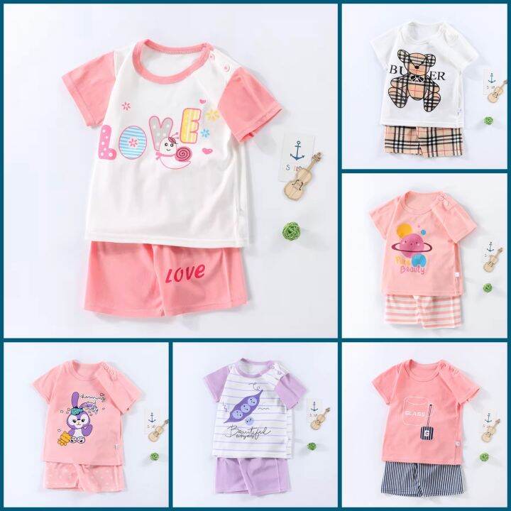 BKB 0-5Y Girls Terno Tshirt/Short 100% Cotton | Lazada PH