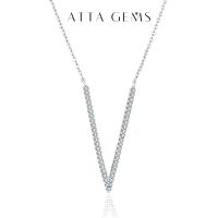 Attagems 2022 Round Cut D VVS1 Moissanite Necklace 925 Sterling Silver Passed the Diamond Pendant Necklace for Woman Girl Gift