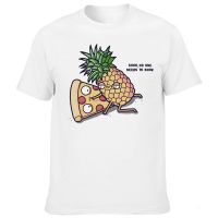 Men Clothes Pineapple Pizza Fruit Printed Funny Aesthetic Shirt Leisure T Shirt Graphic Gildan Spot 100% Cotton