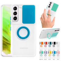 Kamera Pelindung A Kamera Una Samsung Galaxy S21 FE S22อัลตร้าพลัส M52 A53 A33 A12 A22 A32 A52 A72 5G แหวนถือเคส TPU แบบตั้ง