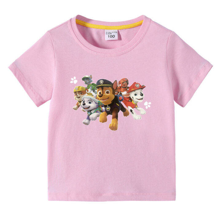 paw-patrol-เสื้อยืดแขนสั้นลายการ์ตูนสำหรับเด็ก-เสื้อซับในผ้าฝ้ายแขนสั้นเด็กชายหญิงทารกฤดูร้อน0000