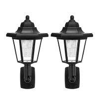 2pcs Solar Hex Wall Lights IP65 Decorative Garden Yard Porch Patio Fence Sconce Lamp