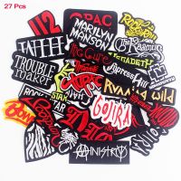 ☏❁ 27 Pcs Band Embroidery Patches Applique Clothes Ironing Sewing Supplies Decorative Badges Punk Rock Music DIY Stickers