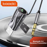 Toocki 5.0ตัวรับสัญญาณบลูทูธสำหรับรถยนต์เครื่องรับสัญญาณไร้สาย USB เป็นแจ็ค3.5มม. ตัวรับสัญญาณ WiFi เครื่องเสียงรถยนต์ชุดเครื่องส่งสัญญาณลำโพง