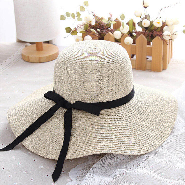 หมวกฤดูร้อน-sunhat-ผู้หญิงหมวกฟางหมวกกันแดดกลางแจ้งป้องกันรังสียูวี