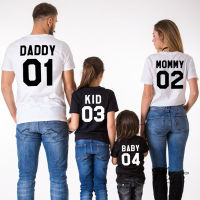 [In stock]20222 ฤดูร้อน daddy 01 mommy 02 ยุโรปและสหรัฐอเมริกาแขนสั้นเป็นพ่อแม่ลูก T เสื้อครอบครัวเสื้อผ้าฝ้ายไซส์ใหญ่