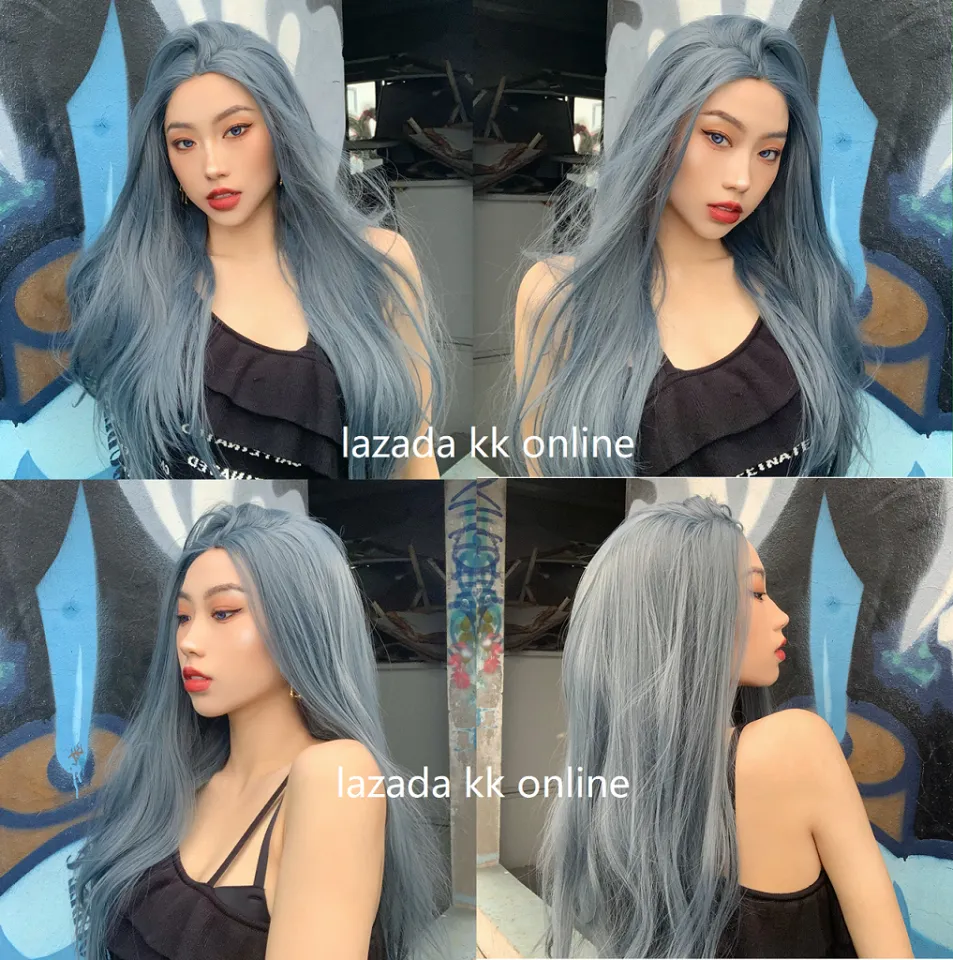 Ice Blue + Peroxide 100Ml] Ice Blue / Ash Grey Blue / Ash Blue Grey Color  Dye Colour