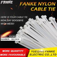 100Pcs/pack 10*900mm high quality width 9mm White Color National Standard self-locking plastic nylon cable ties wire zip tie