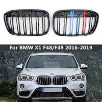 คู่คู่ Slat กันชนหน้า Grills กระจังหน้าสำหรับ BMW X1 F48 F49 2015-2019 Gloss สีดำ M สีรถอุปกรณ์จัดแต่งทรงผม