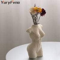 YuryFvna Body Art Design Flower Vase Nude Female Sculpture Flower Vase Creative Hobby Vase Planting Machine Home Accessories