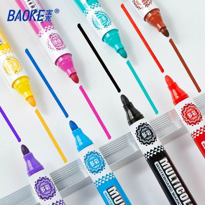 baoke-refillable-color-whiteboard-marker-office-school-home-classroom-supplies-childrens-drawing-pen-erasable-markers