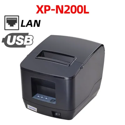 Xprinter 80มม. เครื่องพิมพ์ใบเสร็จรับเงินระบายความร้อนการพิมพ์มิลลิเมตร/วินาทีเครื่องพิมพ์ USB สติ๊กเกอร์บาร์โค้ด + แถบรับใบเสร็จ LAN เครื่องพิมพ์รหัส QR สีดำ