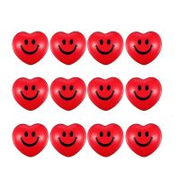 12Pcs 2.75Inch Stress Balls S Day Heart Shaped Squishy Ball Smile Face Foam Stress Relief Ball