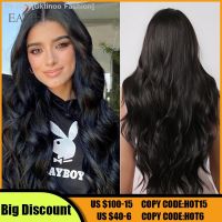 EASIHAIR Black Long Wavy Synthetic Hair Wigs Middle Part for Black Women Natural Wave Daily Cosplay Wig Heat Resistant Fiber Wig [ Hot sell ] Gktinoo Fashion