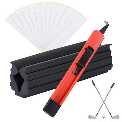 Durable Golf Club Grips Repair Tool Kit For Golf Club Regripping Including 1 Hook Blade &amp; 15 Double Sided Tape &amp; 1 Rubber Block