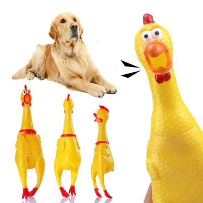 Pets Dog Toys Screaming Chicken Squeeze Sounding Toy For Dogs Yellow Rubber Funny Simulation Chicken Interactive Dog Chew Toys Toys