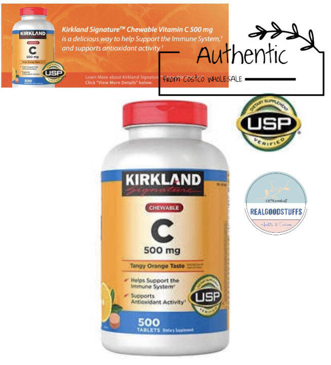 KIRKLAND Signature Vitamin C CHEWABLE 500mg., 500 tablet, from costco