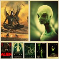 Demo แฟชั่นคุณภาพสูง Vintage Alien โปสเตอร์ภาพยนตร์: ศิลปะ Retro Wall Decor เหมาะสำหรับ Home