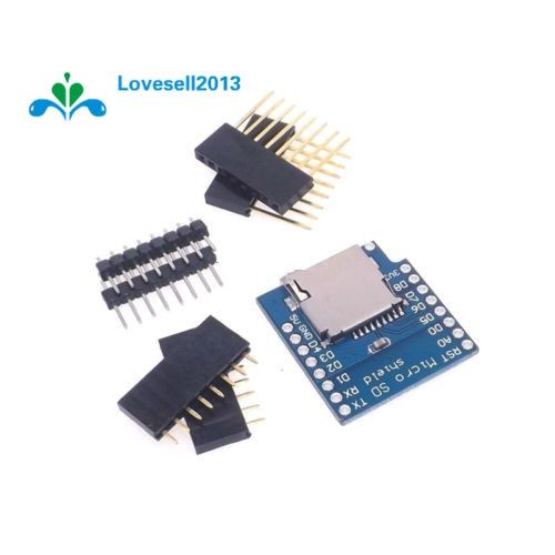【Limited stock】 จัดส่งฟรี SD Card Shield สำหรับ WeMos D1 Mini WiFi ESP8266 TF Memorry การ์ดโมดูล Pins สำหรับ Arduino