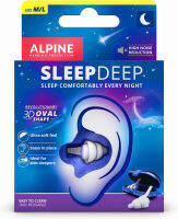 Alpine Hearing Protection Alpine SleepDeep - Soft Ear Plugs for Sleeping and Concentration - New 3D Oval Shape and Noise Reducing Gel for Better Attenuation - 27 dB - Ideal for Side Sleeper - 1-Pair Reusable: M/L