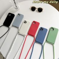 Crossbody Necklace Strap Lanyard Cord Phone Case For Samsung Galaxy S20 S21 FE S22 Note 10 Lite 20 Ultra S10 Plus Soft Cover