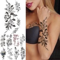 Fashion Mandala Flower Fake Tattoo Stickers For Women Adults Geometry Totem Temporary Tattoos DIY Party Waterproof Tattos Leaves