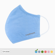 Khẩu trang người lớn Coolmom chất liệu sợi tre cao cấp màu xanh cyan size