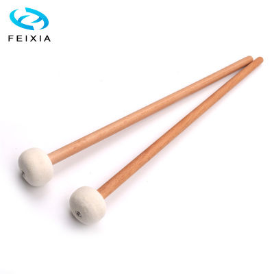 ไม้กลอง Timpani Mallet 2ชิ้นหัวไม้สักหลาดกันลื่นไม้กลองเบสอุปกรณ์เสริมที่ขาดไม่ได้สำหรับเครื่องดนตรี