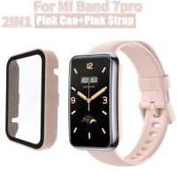 3in1 สำหรับ Xiaomi Mi Band 7 Pro สายคล้องเคสกระจกนิรภัยป้องกันหน้าจอ Soft TPU + PC CasesCover