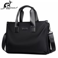 His Australian kangaroo mens handbags business cross section 14 laptop bag briefcase can leisure single shoulder bag oblique satchel male