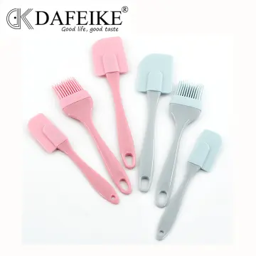 3 Pcs/Set Cream Scraper DIY Bread Cake Butter Spatula Mixer Oil Brush  Kitchen Baking Tool Silicone Spatula - Pink 