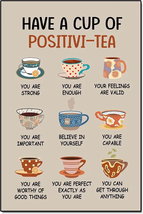 Have A Cup Positivi-Tea Mental Health Poster Psychology Therapist ...