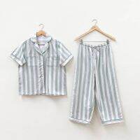 ชุดนอน sliptosleep -Matcha Stripes Pants Set