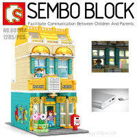 บล็อกตัวต่อร้านค้า BOOK SHOP พร้อมมินิฟิกเกอร์ 6 ตัว SEMBO BLOCK 601144 จำนวน 1285 ชิ้น