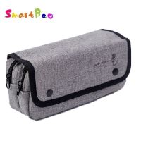 Classic Fashion Pencil Bag Canvas for Boy Large Capacity Pencil Case Stationery Storage Bag Organizer for Student Gift