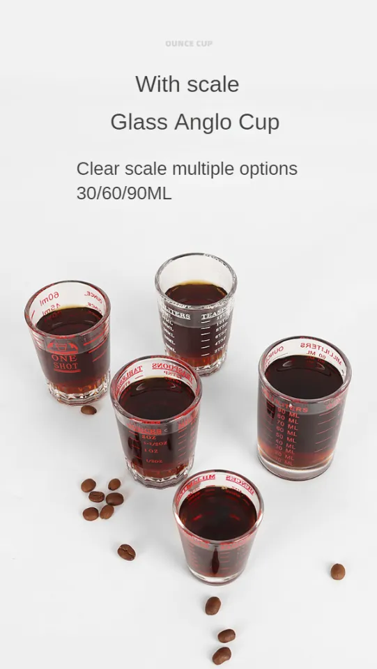 HiBREW 30ml espresso glass with Glass Measuring Cup Espresso Shot Glass  Liquid Glass Ounce Cup With Scale Kitchen Supplies