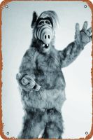 ป้ายดีบุกโลหะ Alf โปสเตอร์ลายย้อนยุคแผงติดผนังภายในกลางแจ้ง8X12นิ้ว