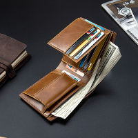 Genuine Leather Men Wallet Money Bags Short Coin Purse Small Vintage Card Holder Wallets nd High Quality Billfold Male Walet