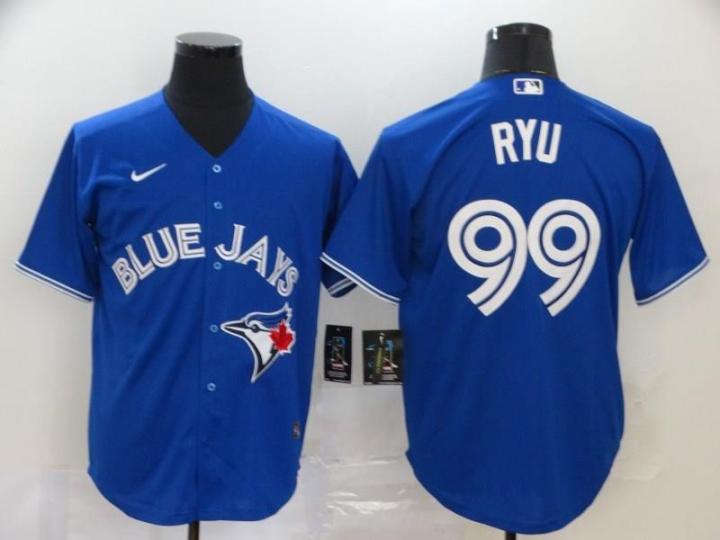 Toronto Blue Jays Nike Official Replica Home Jersey - Mens with Ryu 99  printing