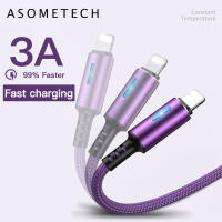 ♥จำกัด Gratis Ongkir♥USB แบบถักไนลอนชนิด C ไมโคร USB สายเคเบิลข้อมูลสายชาร์จเร็ว3A สายชาร์จสำหรับ iPhone 7 8 Plus Xiaomi OPPO