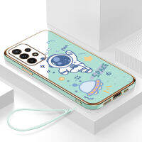 เคสโทรศัพท์ samsunga23 กรอบสีทองชุบด้วยไฟฟ้า รวมทุกอย่าง ฝาหลัง วัสดุ TPU ป้องกันการหล่น ป้องกันการชนกัน กันน้ำ สายรัดข้อมือการ์ตูนน่ารัก เคสโทรศัพท์มือถือ