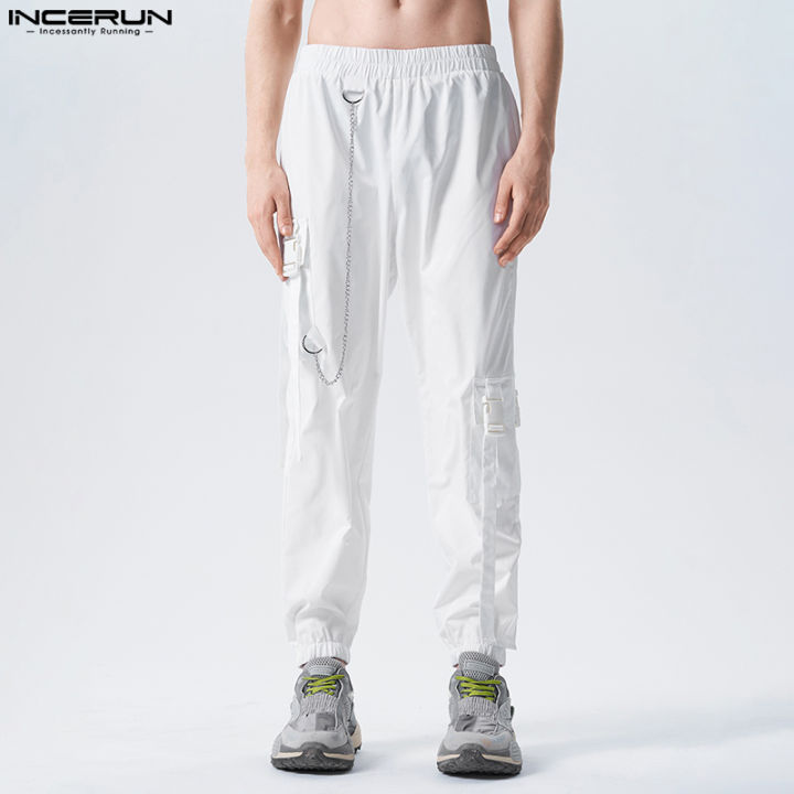 กางเกงเอวยางยืดชาย-incerun-กางเกงคาร์โก้หลวมลำลองสำหรับวิ่ง-ลดล้างสต๊อก