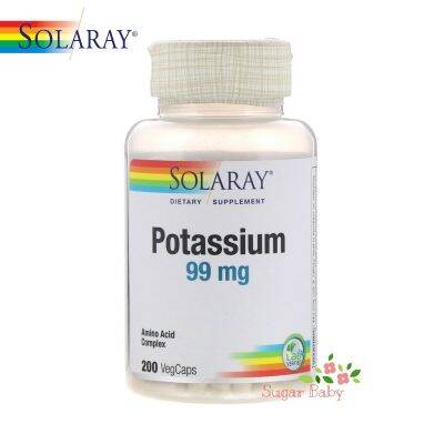 Solaray Potassium 99 mg 200 VegCaps โพแทสเซียม 200 เวจจี้แคปซูล