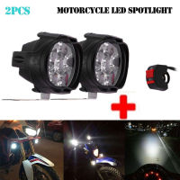 ใหม่ 2Pcs 6 LED ไฟหน้ารถจักรยานยนต์ FOG Driving Light โคมไฟและสวิตช์