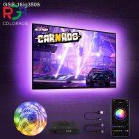 ☌16ig3506 TV De Imersão Levou Luz Fundo Com Caixa Sinronização Hdmi 5M Luzes Led Para Tvs 85-150 Polegadas Pc Controle Aplicativo