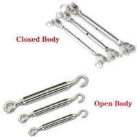 1Pcs 304 Stainless Steel Rigging Screw OpenClosed Body Turnbuckle Marine Boat JawJaw M4-M20 Hook &amp; Eye Wire Rope Tension