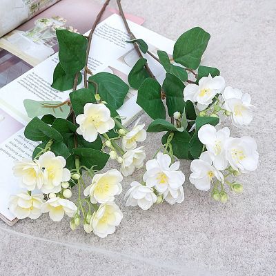 [AYIQ Flower Shop] 10ชิ้น/ล็อตที่สวยงามจัสมินดอกไม้สาขาผ้าไหมดอกไม้ประดิษฐ์สำหรับคริสต์มาสตกแต่งงานแต่งงานฟลอเรส Artificiales