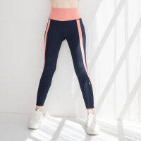 MONOSODIUM ACTIVE Leggings เลกกิ้งออกกำลังกายขายาว สีกรมท่า ตัดต่อ สีชมพูนู๊ด